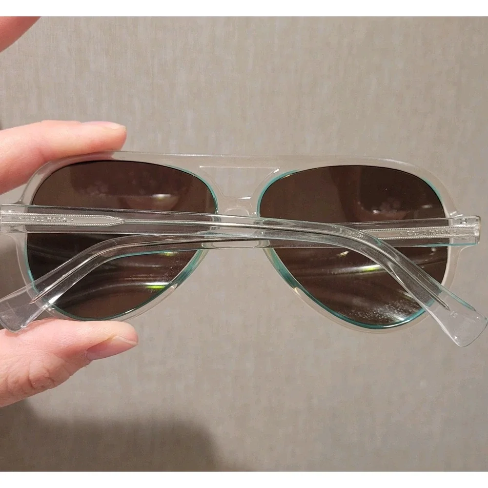 Cole Haan Sunglasses Unisex Aviator CH6003 315 Crystal Green Mirror‎ 58-12-140